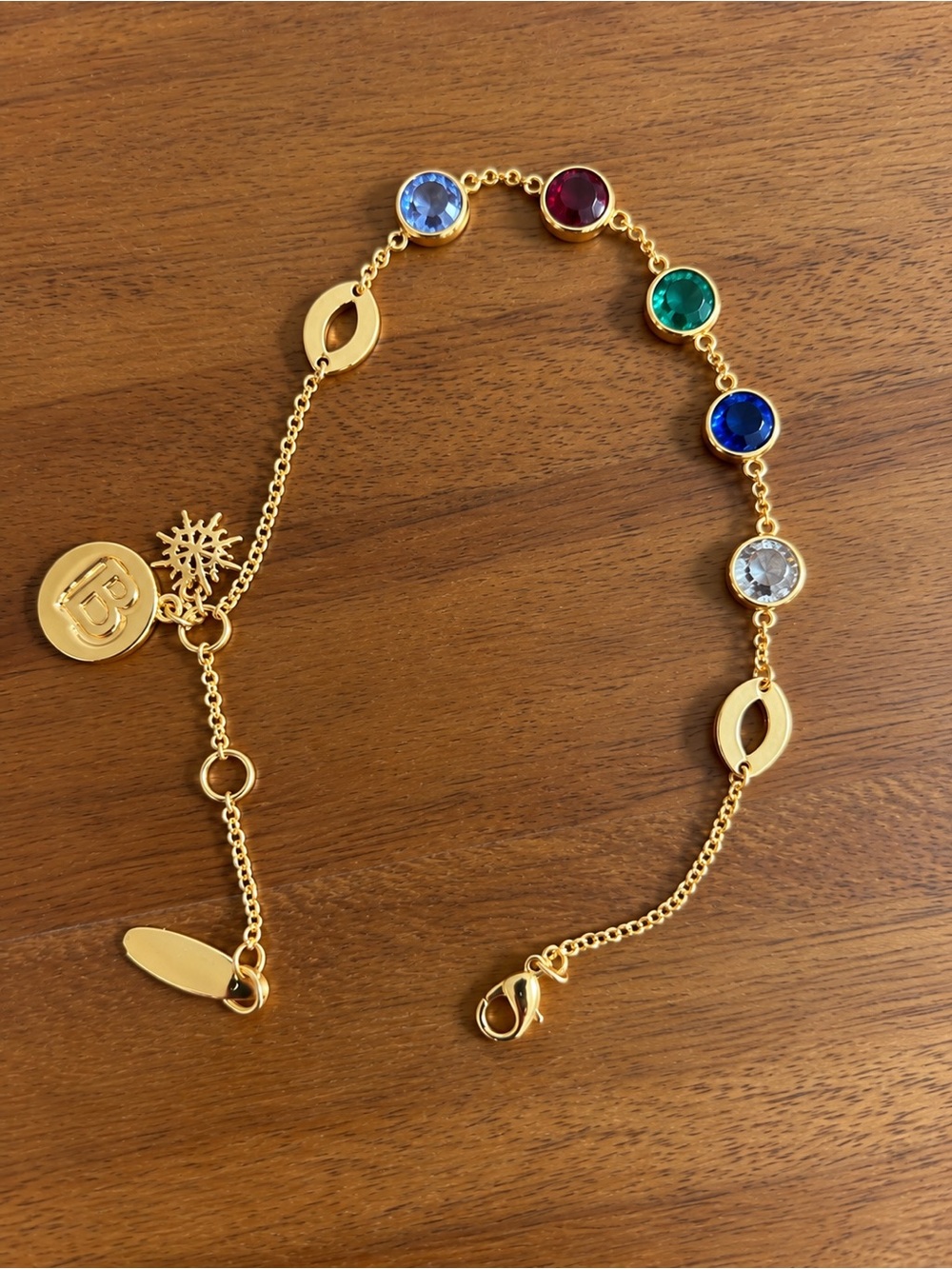 Gold-Plated Multi-Gemstone Station Bracelet - Colorful Stones